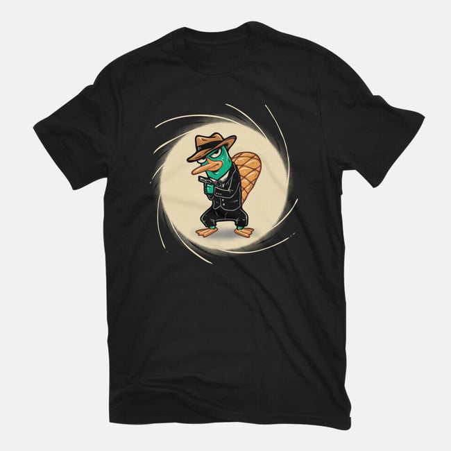 The Spy With The Golden Tail-Mens-Basic-Tee-glitchygorilla