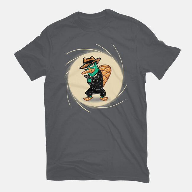 The Spy With The Golden Tail-Mens-Basic-Tee-glitchygorilla