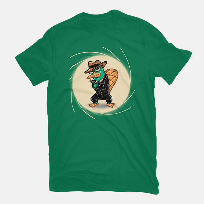 The Spy With The Golden Tail-Mens-Basic-Tee-glitchygorilla
