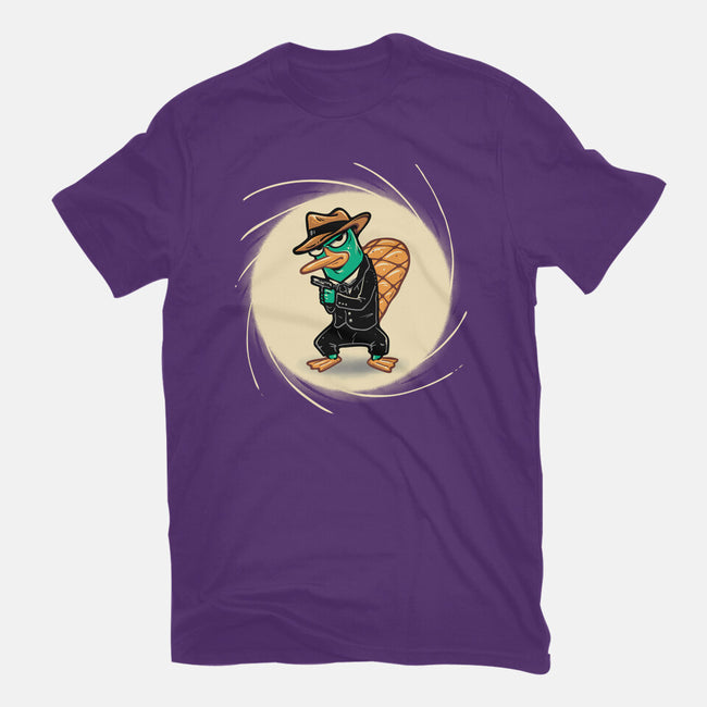 The Spy With The Golden Tail-Mens-Basic-Tee-glitchygorilla
