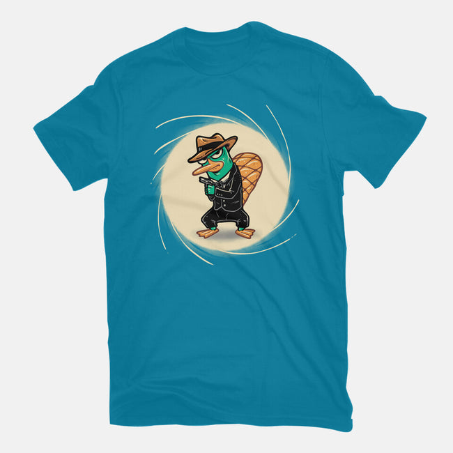 The Spy With The Golden Tail-Mens-Basic-Tee-glitchygorilla