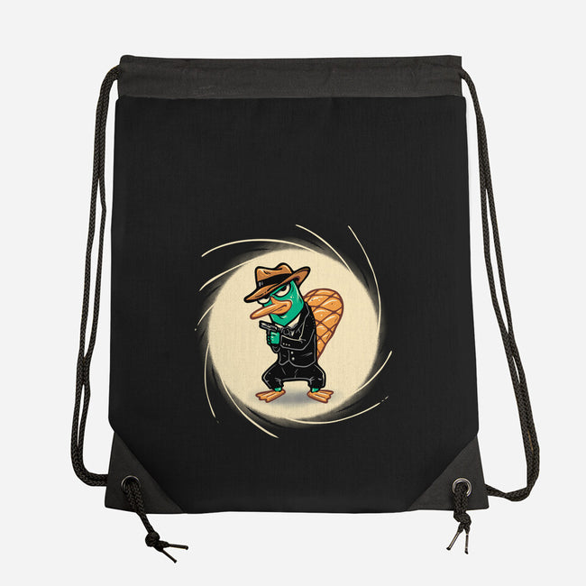 The Spy With The Golden Tail-None-Drawstring-Bag-glitchygorilla