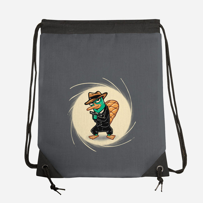 The Spy With The Golden Tail-None-Drawstring-Bag-glitchygorilla