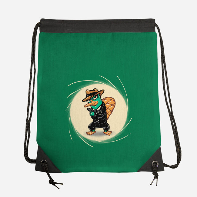 The Spy With The Golden Tail-None-Drawstring-Bag-glitchygorilla