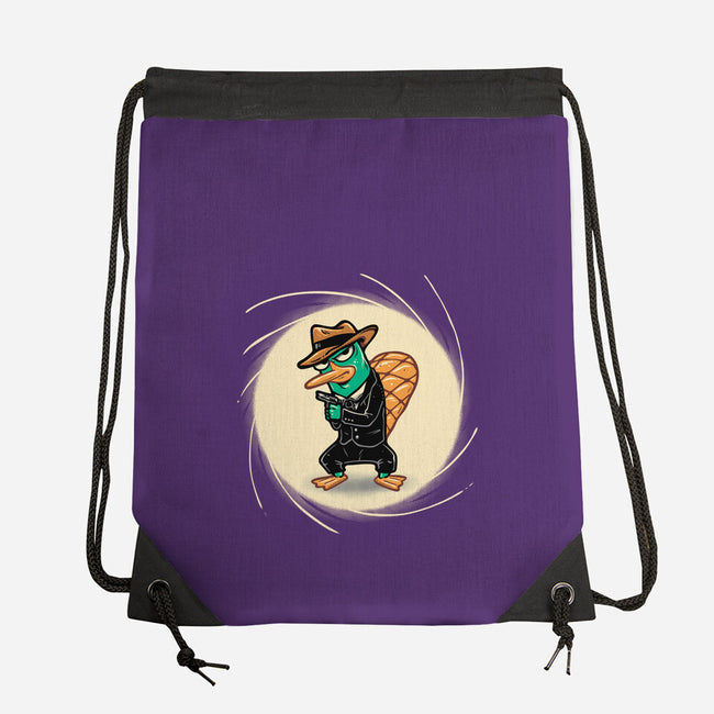 The Spy With The Golden Tail-None-Drawstring-Bag-glitchygorilla