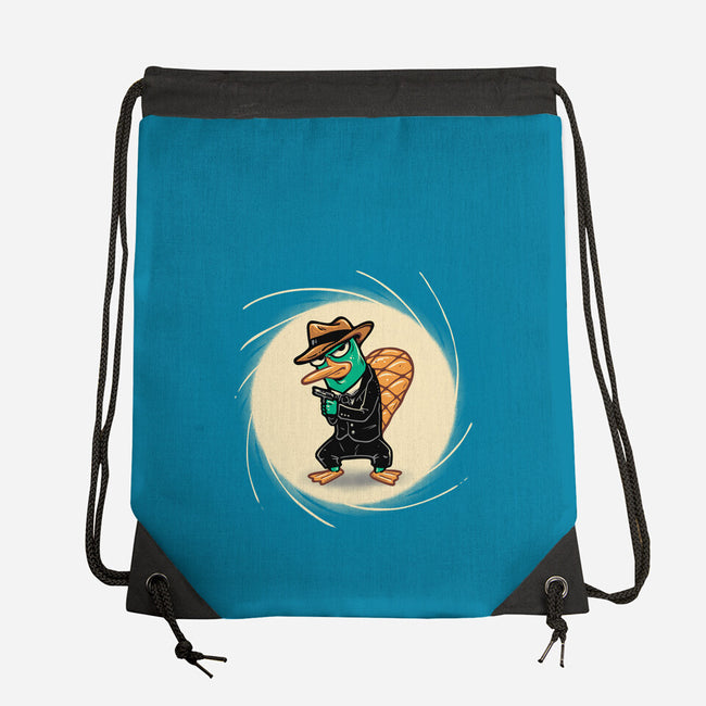 The Spy With The Golden Tail-None-Drawstring-Bag-glitchygorilla