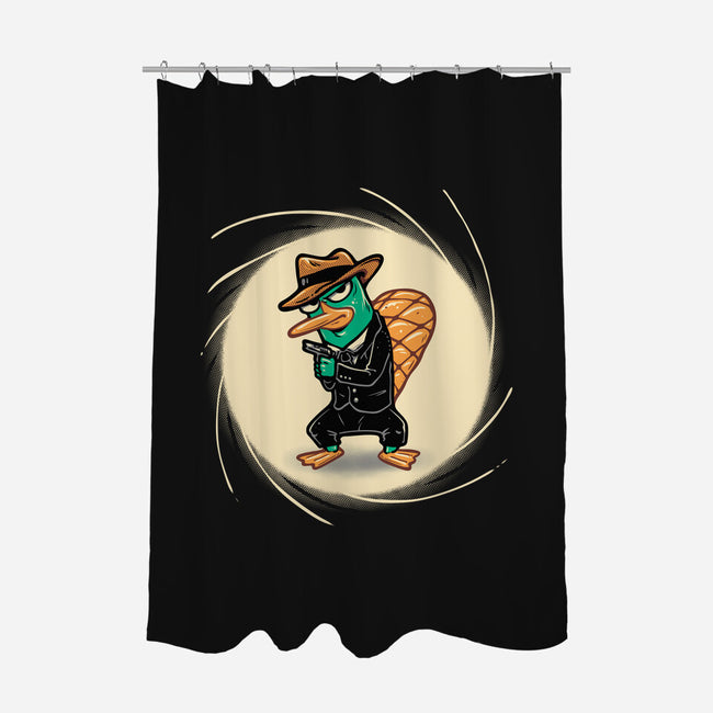 The Spy With The Golden Tail-None-Polyester-Shower Curtain-glitchygorilla