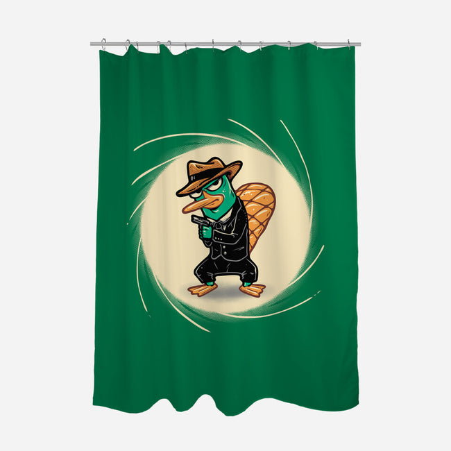 The Spy With The Golden Tail-None-Polyester-Shower Curtain-glitchygorilla