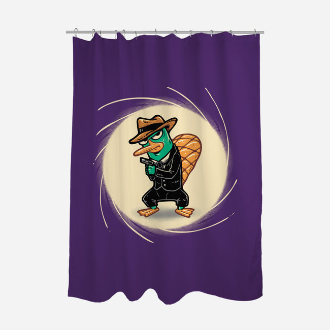 The Spy With The Golden Tail-None-Polyester-Shower Curtain-glitchygorilla