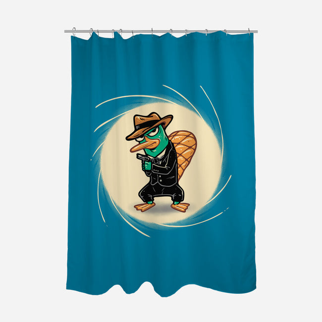 The Spy With The Golden Tail-None-Polyester-Shower Curtain-glitchygorilla