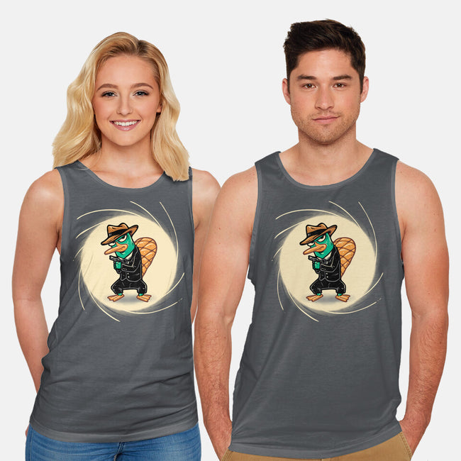 The Spy With The Golden Tail-Unisex-Basic-Tank-glitchygorilla