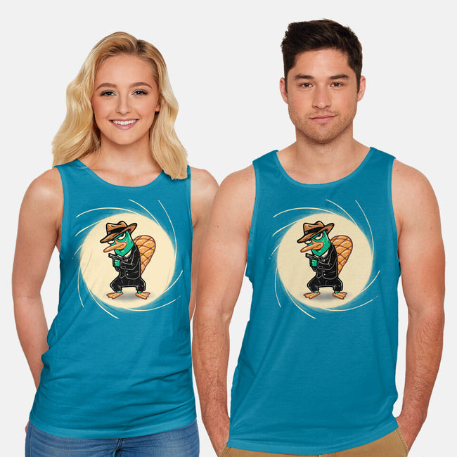 The Spy With The Golden Tail-Unisex-Basic-Tank-glitchygorilla