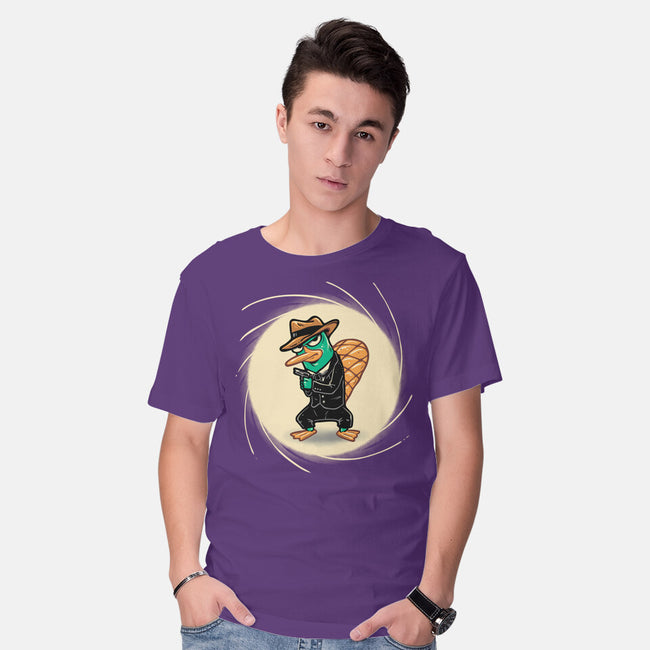 The Spy With The Golden Tail-Mens-Basic-Tee-glitchygorilla