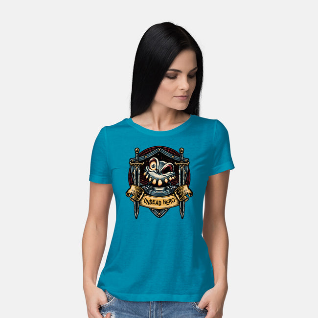 The Undead Hero-Womens-Basic-Tee-glitchygorilla