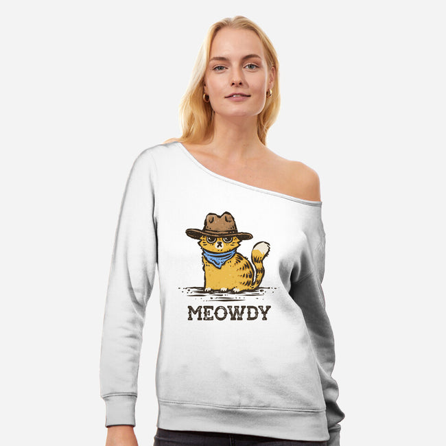 Meowdy-Womens-Off Shoulder-Sweatshirt-kg07