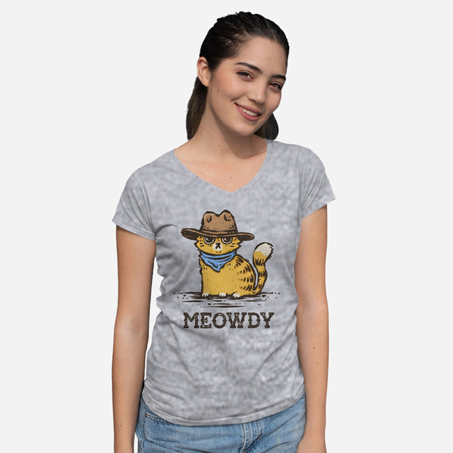 Meowdy-Womens-V-Neck-Tee-kg07
