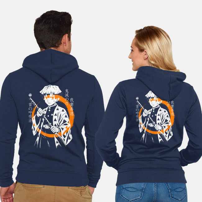 Thunder Breath Ninja-Unisex-Zip-Up-Sweatshirt-Eoli Studio