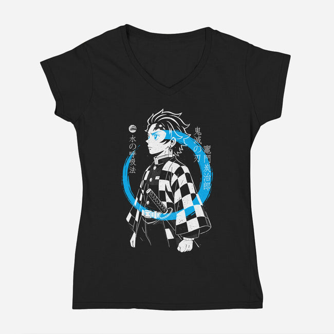 Water Breath Ninja-Womens-V-Neck-Tee-Eoli Studio