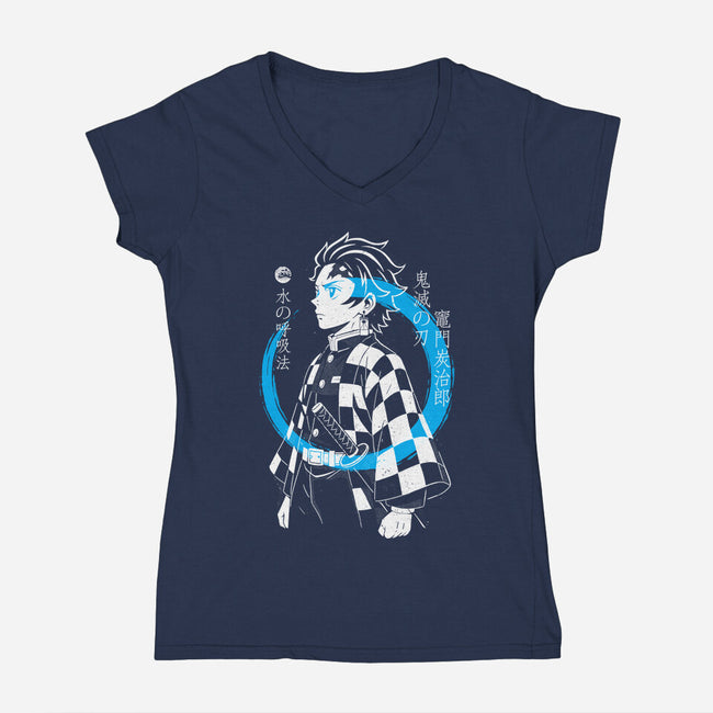 Water Breath Ninja-Womens-V-Neck-Tee-Eoli Studio