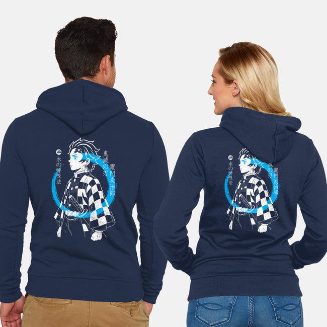 Water Breath Ninja-Unisex-Zip-Up-Sweatshirt-Eoli Studio