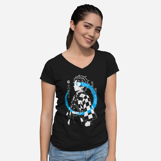 Water Breath Ninja-Womens-V-Neck-Tee-Eoli Studio