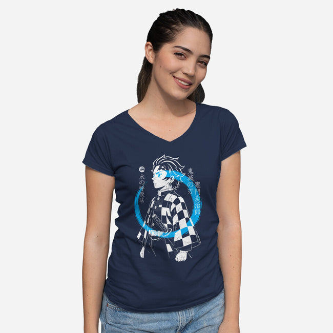 Water Breath Ninja-Womens-V-Neck-Tee-Eoli Studio