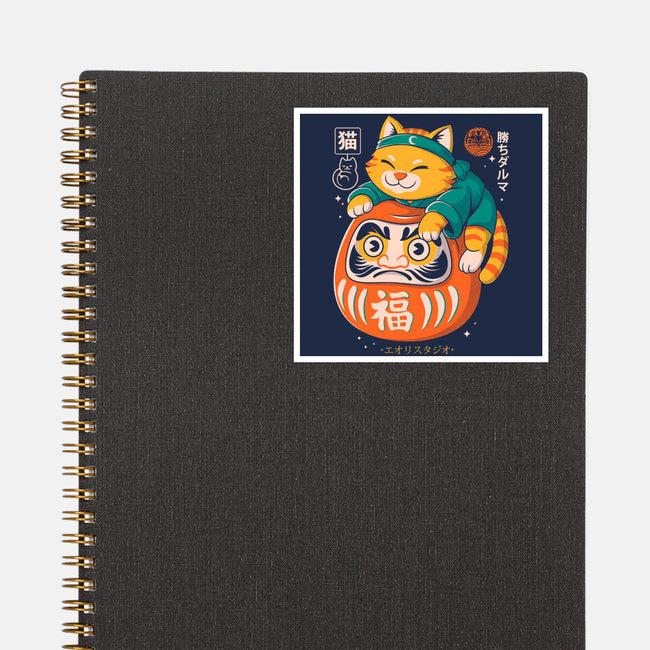 Neko Daruma Hug-None-Glossy-Sticker-Eoli Studio