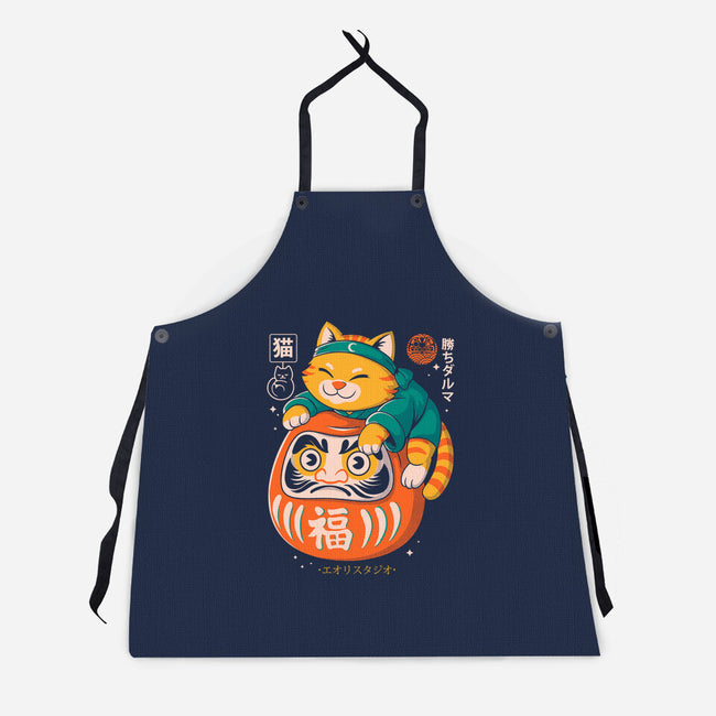 Neko Daruma Hug-Unisex-Kitchen-Apron-Eoli Studio