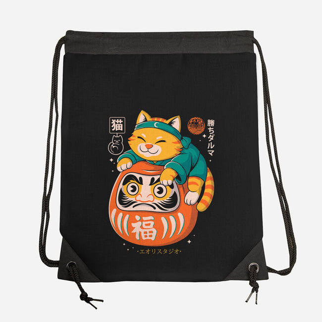 Neko Daruma Hug-None-Drawstring-Bag-Eoli Studio