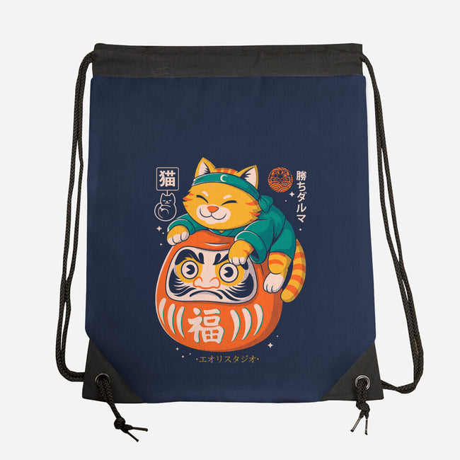 Neko Daruma Hug-None-Drawstring-Bag-Eoli Studio