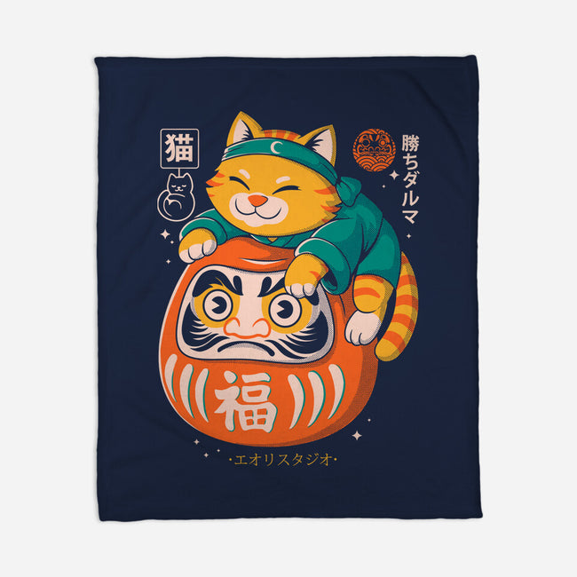 Neko Daruma Hug-None-Fleece-Blanket-Eoli Studio