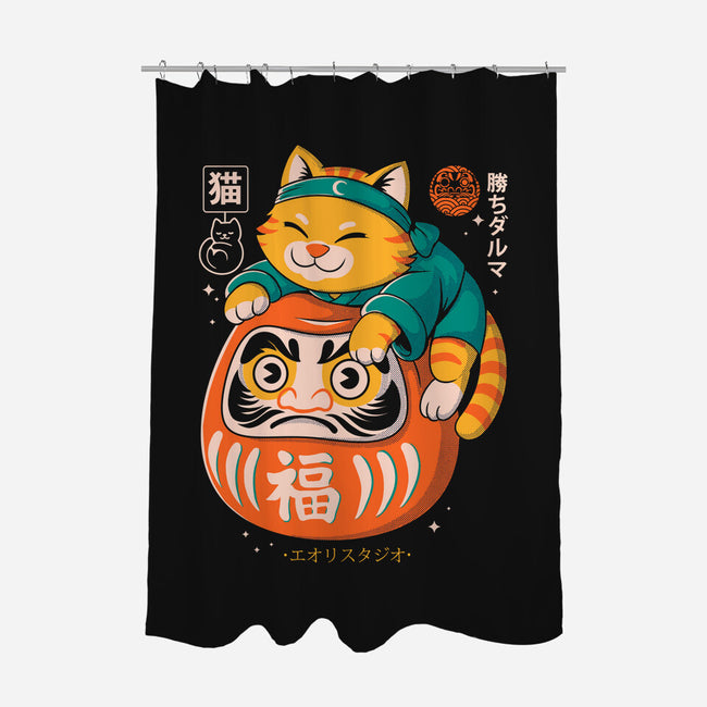 Neko Daruma Hug-None-Polyester-Shower Curtain-Eoli Studio