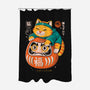 Neko Daruma Hug-None-Polyester-Shower Curtain-Eoli Studio
