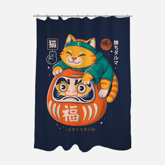 Neko Daruma Hug-None-Polyester-Shower Curtain-Eoli Studio