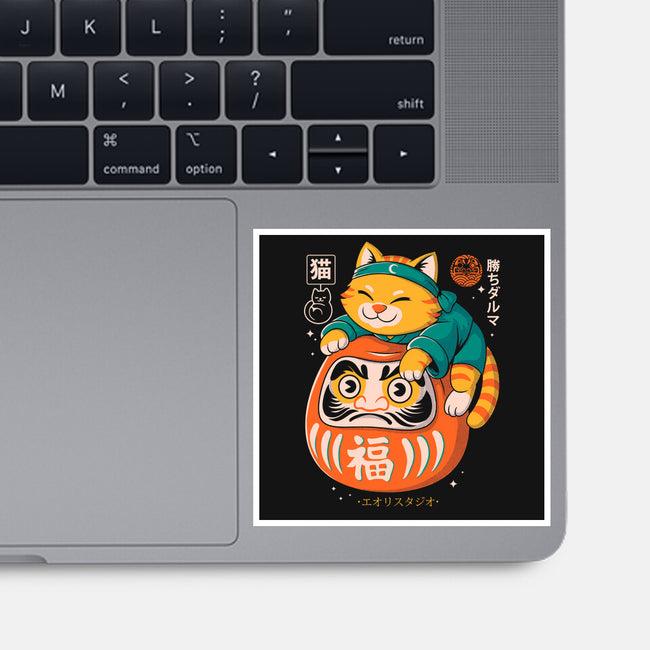 Neko Daruma Hug-None-Glossy-Sticker-Eoli Studio