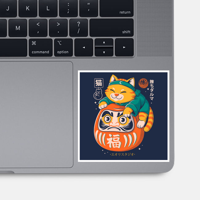 Neko Daruma Hug-None-Glossy-Sticker-Eoli Studio