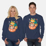 Neko Daruma Hug-Unisex-Crew Neck-Sweatshirt-Eoli Studio