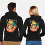 Neko Daruma Hug-Unisex-Zip-Up-Sweatshirt-Eoli Studio