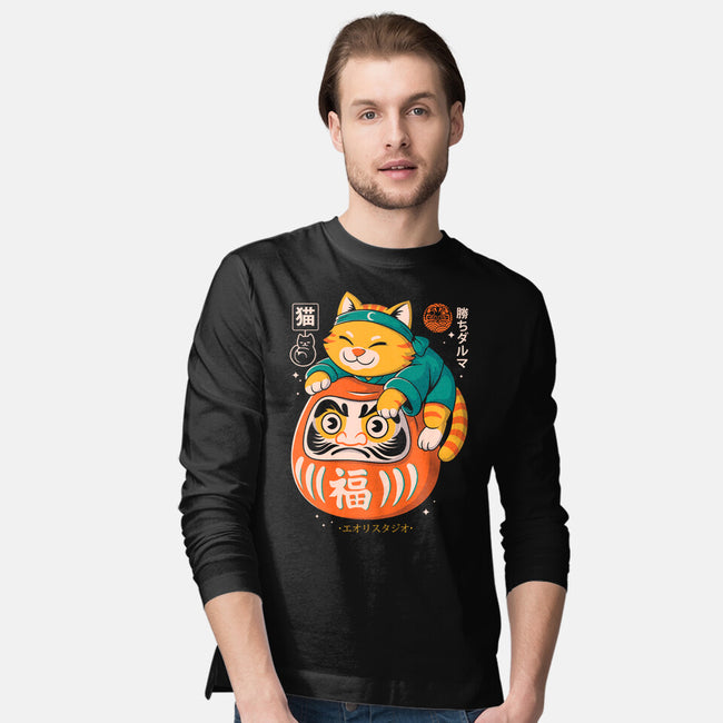 Neko Daruma Hug-Mens-Long Sleeved-Tee-Eoli Studio