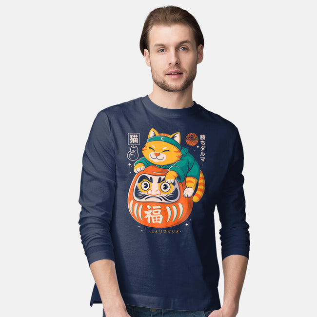 Neko Daruma Hug-Mens-Long Sleeved-Tee-Eoli Studio