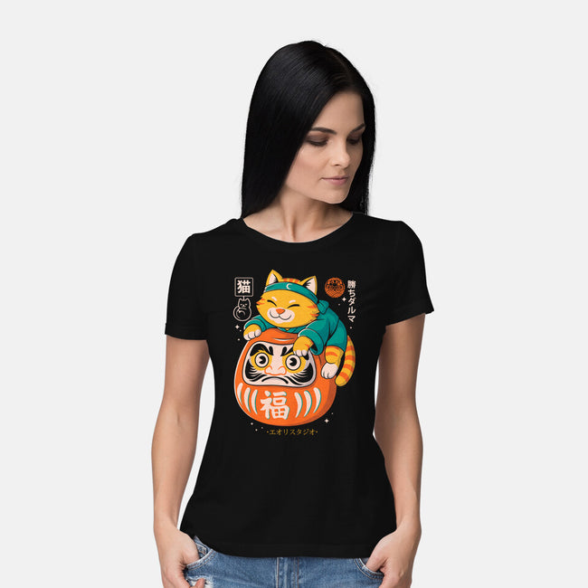 Neko Daruma Hug-Womens-Basic-Tee-Eoli Studio