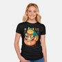 Neko Daruma Hug-Womens-Fitted-Tee-Eoli Studio