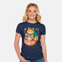 Neko Daruma Hug-Womens-Fitted-Tee-Eoli Studio