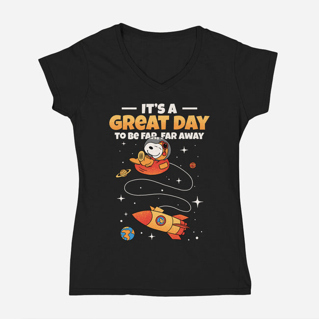 To Be Far Far Away-Womens-V-Neck-Tee-sachpica