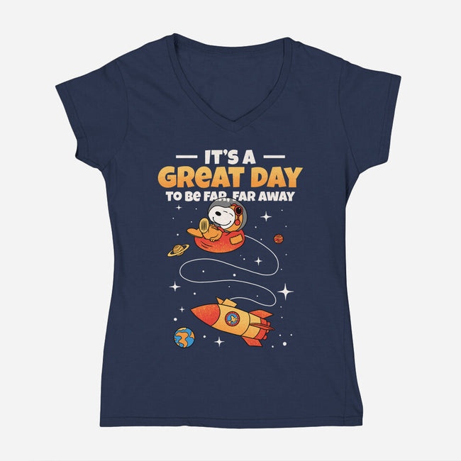 To Be Far Far Away-Womens-V-Neck-Tee-sachpica