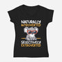 Koala Selectively Extroverted-Womens-V-Neck-Tee-NemiMakeit