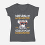 Koala Selectively Extroverted-Womens-V-Neck-Tee-NemiMakeit