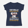 Koala Selectively Extroverted-Womens-V-Neck-Tee-NemiMakeit