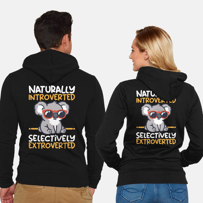 Koala Selectively Extroverted-Unisex-Zip-Up-Sweatshirt-NemiMakeit