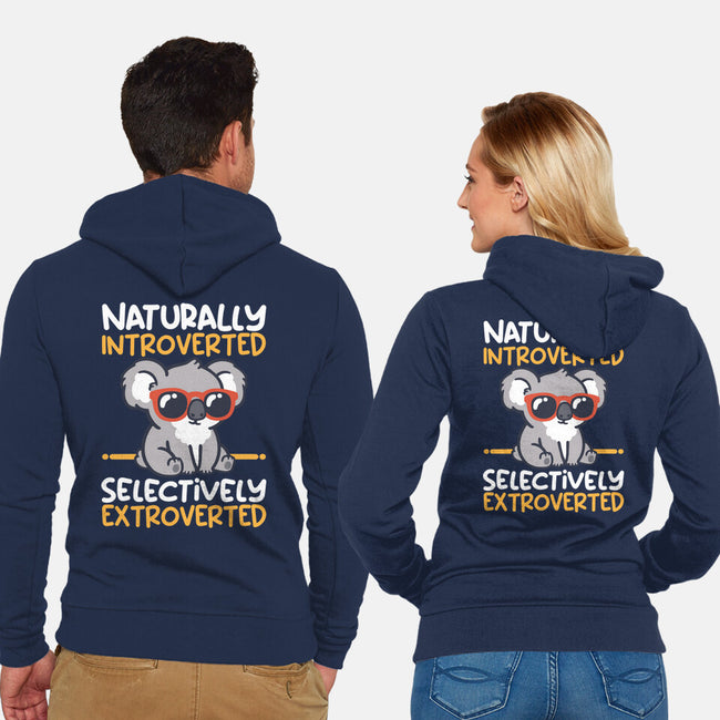 Koala Selectively Extroverted-Unisex-Zip-Up-Sweatshirt-NemiMakeit